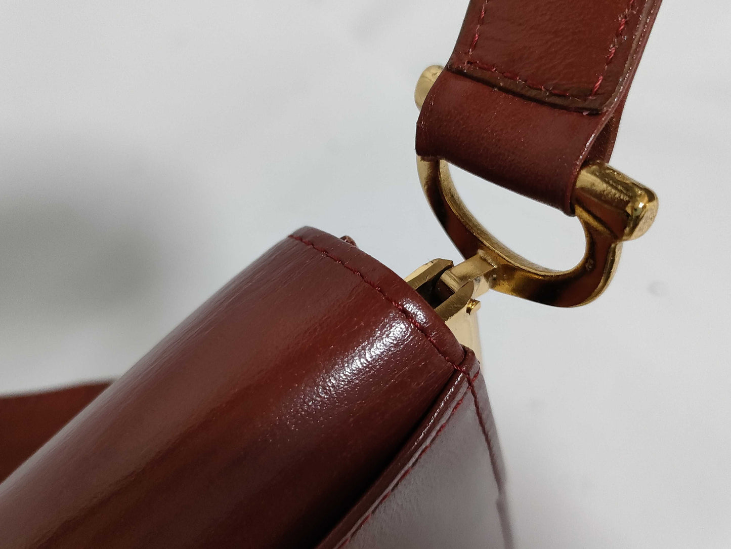 Cartier Must Cartier Must Line Leather Shoulder Bag Bordeaux Shoulder Bag