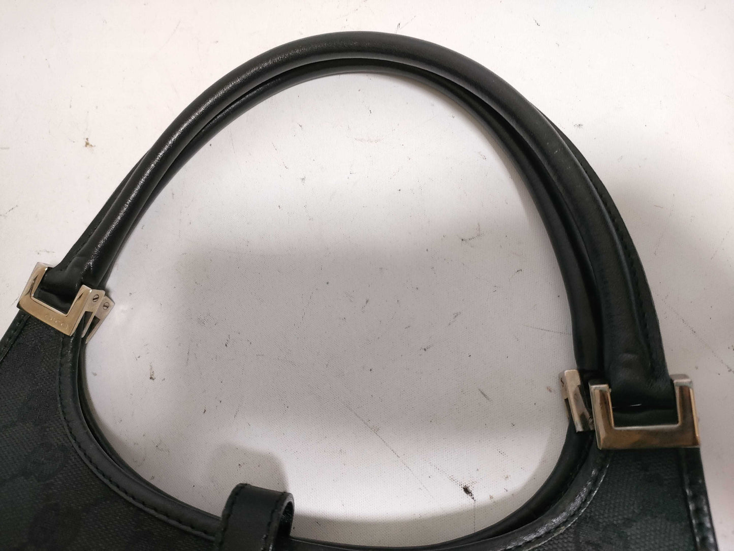 GUCCI GG Canvas Gucci Jackie GG Canvas Handbag 002・1068 001013 Black Handbag