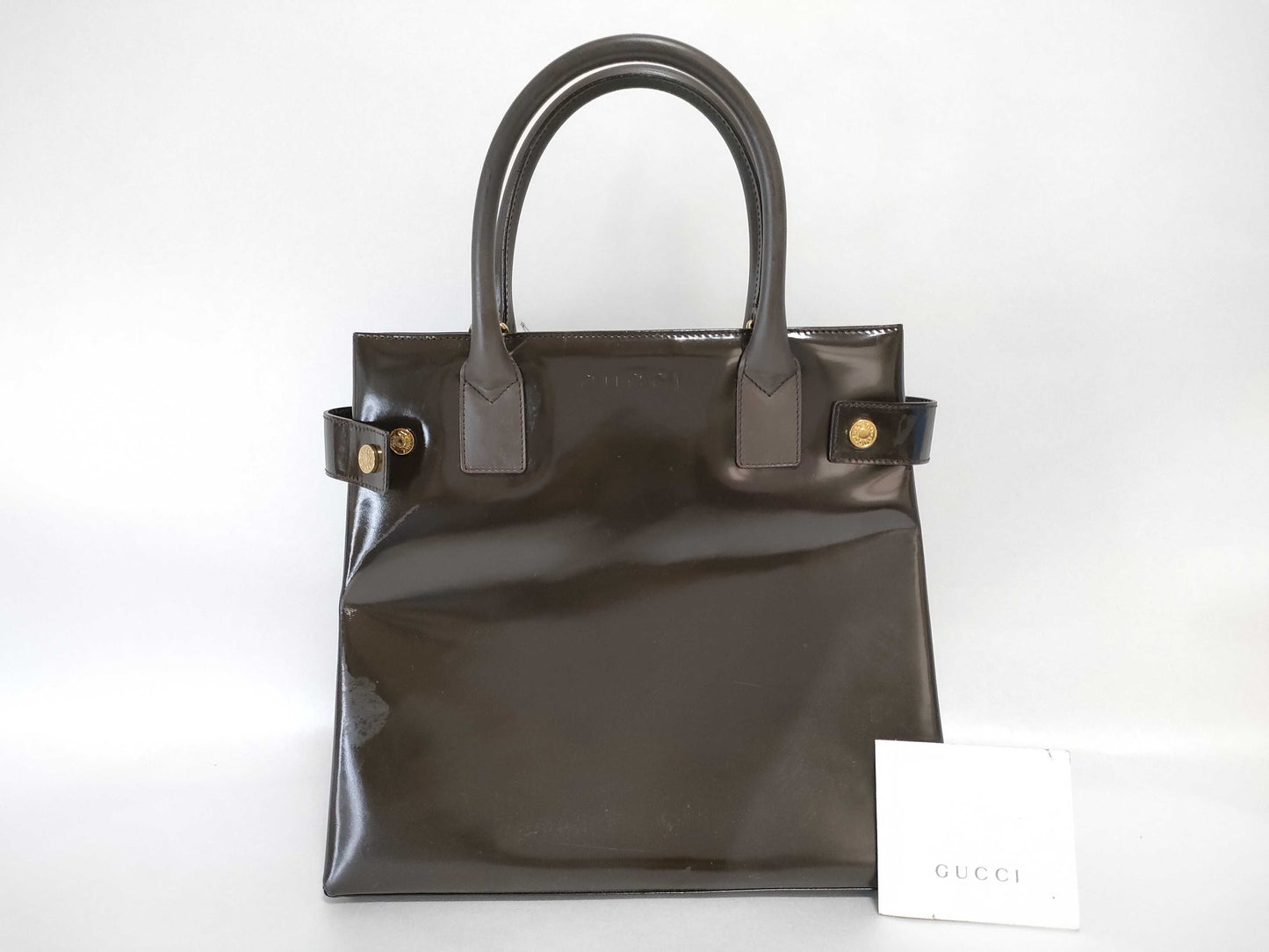GUCCI Gucci Leather Handbag Brown Model Number Unclear Handbag