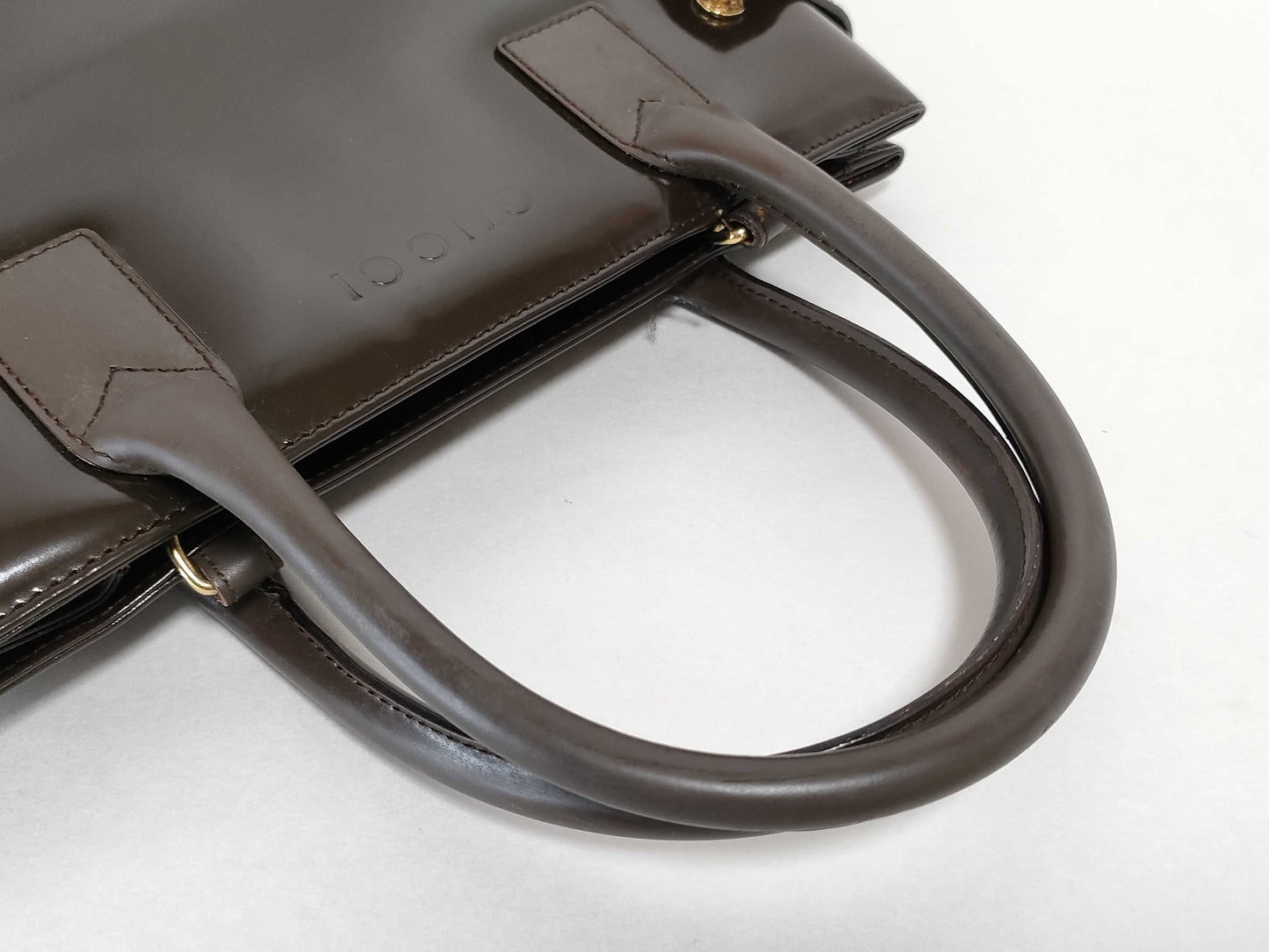 GUCCI Gucci Leather Handbag Brown Model Number Unclear Handbag