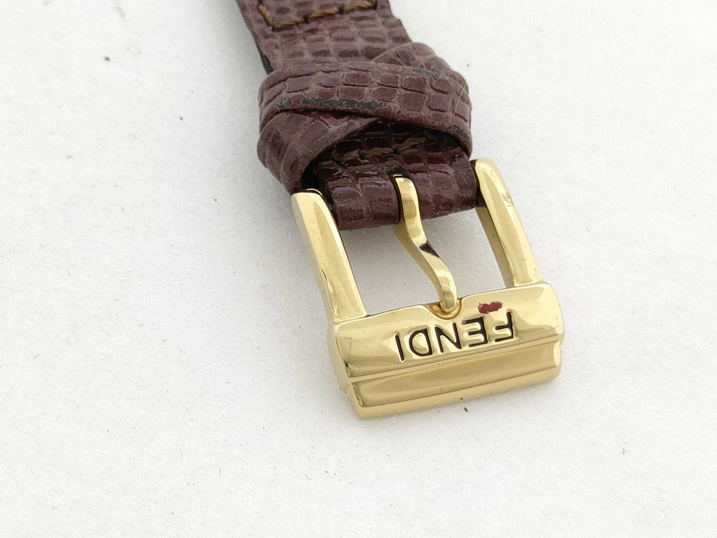 FENDI Model 640L Serial 030-032 GP/Leather/QZ Silver Dial Non-Working/No Operational Guarantee Women's Watch