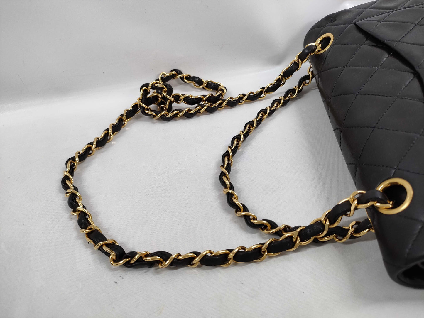 CHANEL Matelasse Double Flap Lambskin Shoulder Bag in Box