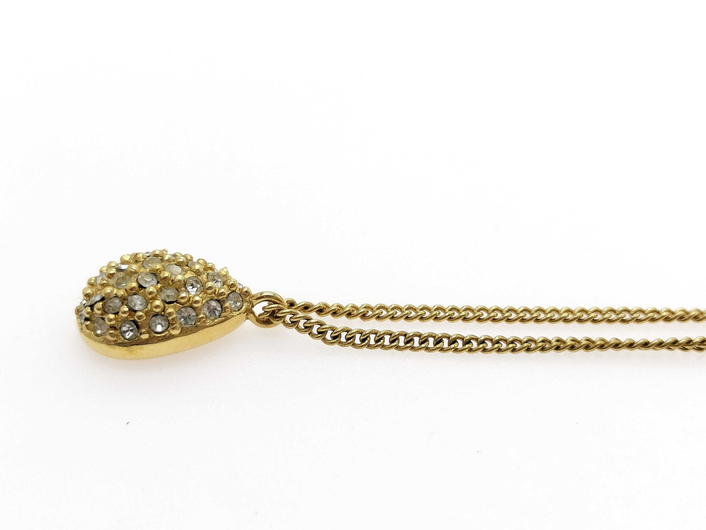Dior teardrop-shaped pendant necklace with rhinestones, GP necklace