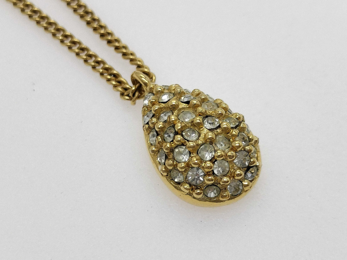 Dior teardrop-shaped pendant necklace with rhinestones, GP necklace