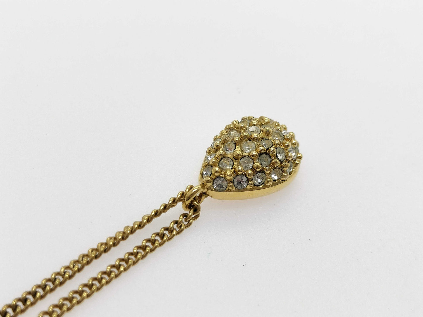 Dior teardrop-shaped pendant necklace with rhinestones, GP necklace