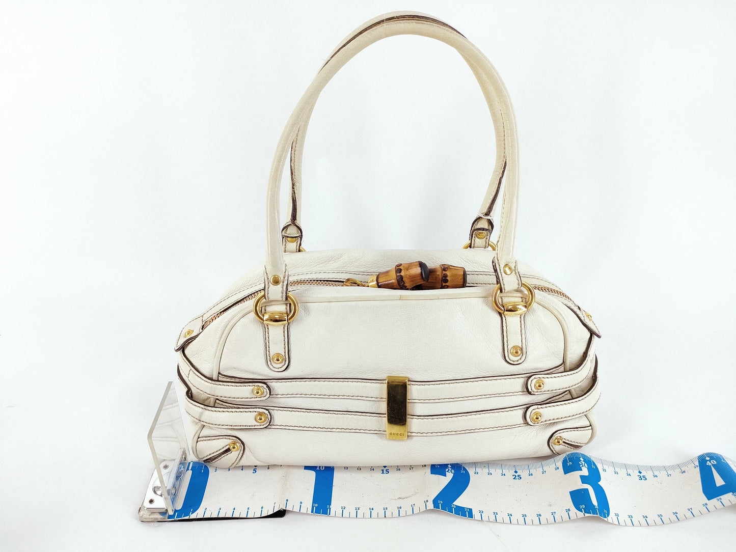 GUCCI Bamboo Horsebit Leather Handbag