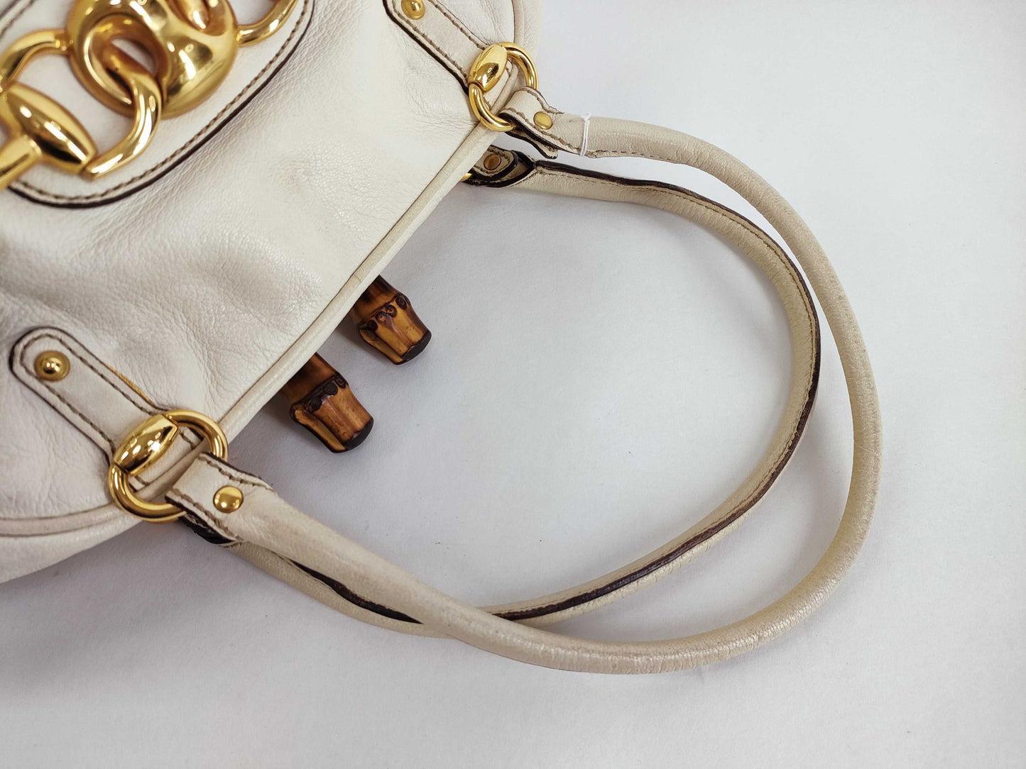 GUCCI Bamboo Horsebit Leather Handbag