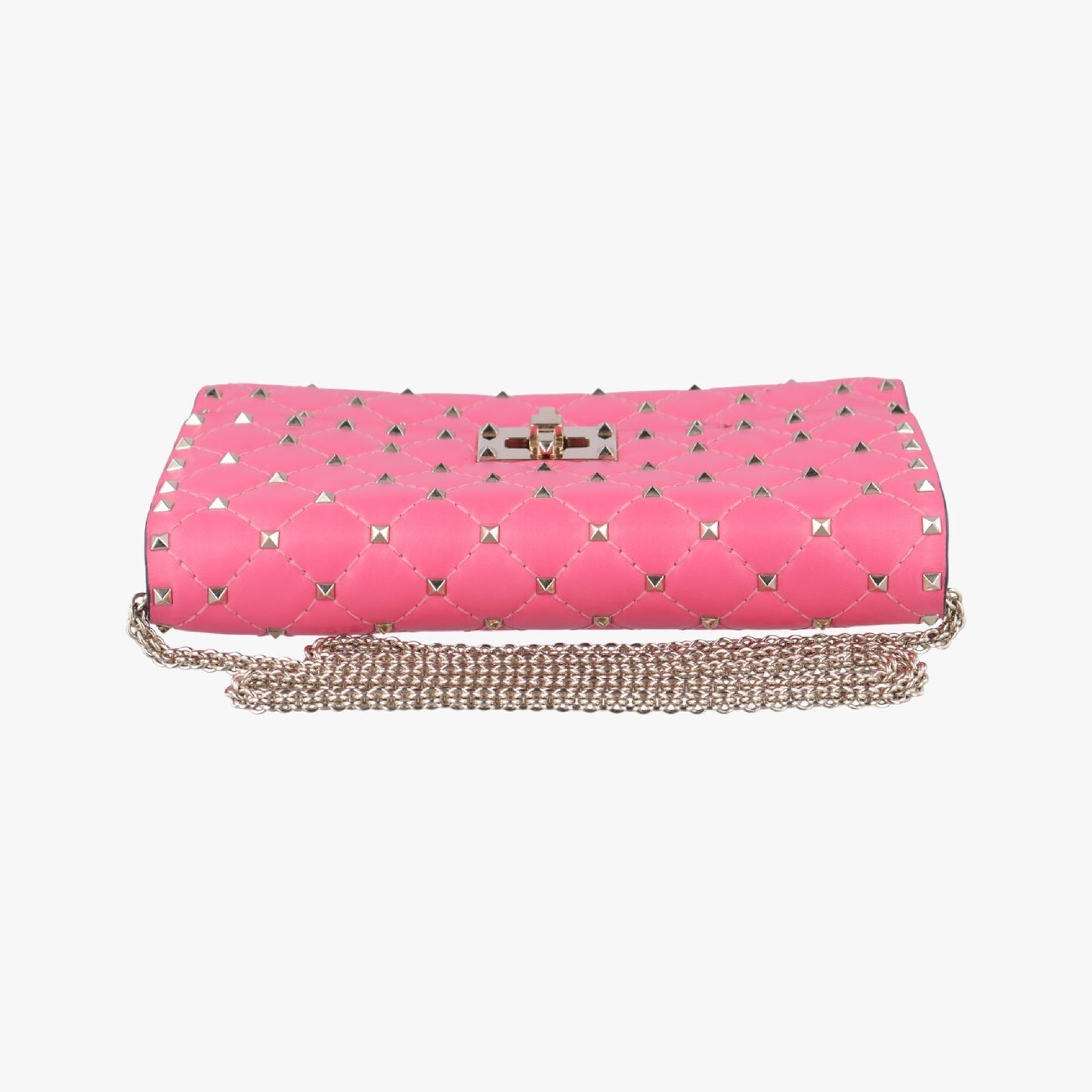 VALENTINO Rockstud Spike Pink Leather Shoulder Bag BL-P137NAP2