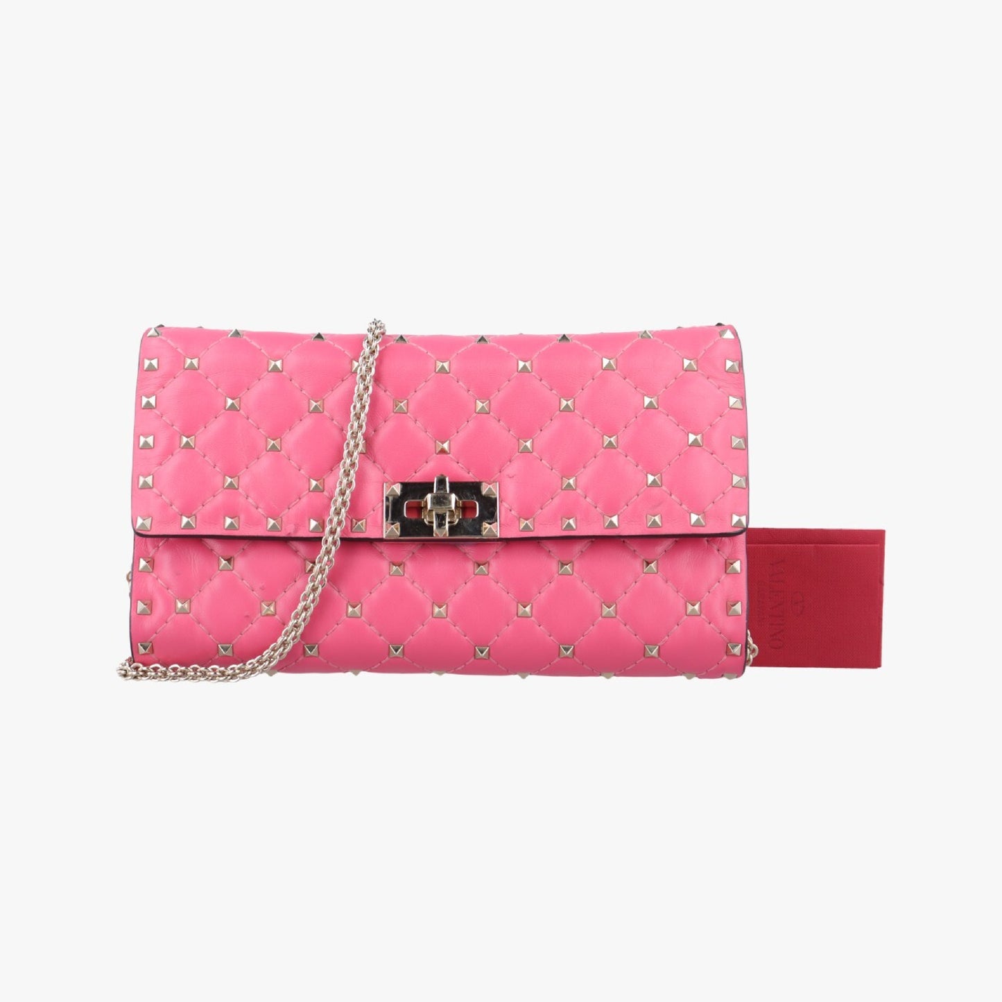 VALENTINO Rockstud Spike Pink Leather Shoulder Bag BL-P137NAP2