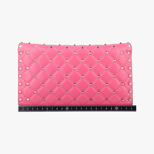 VALENTINO Rockstud Spike Pink Leather Shoulder Bag BL-P137NAP2
