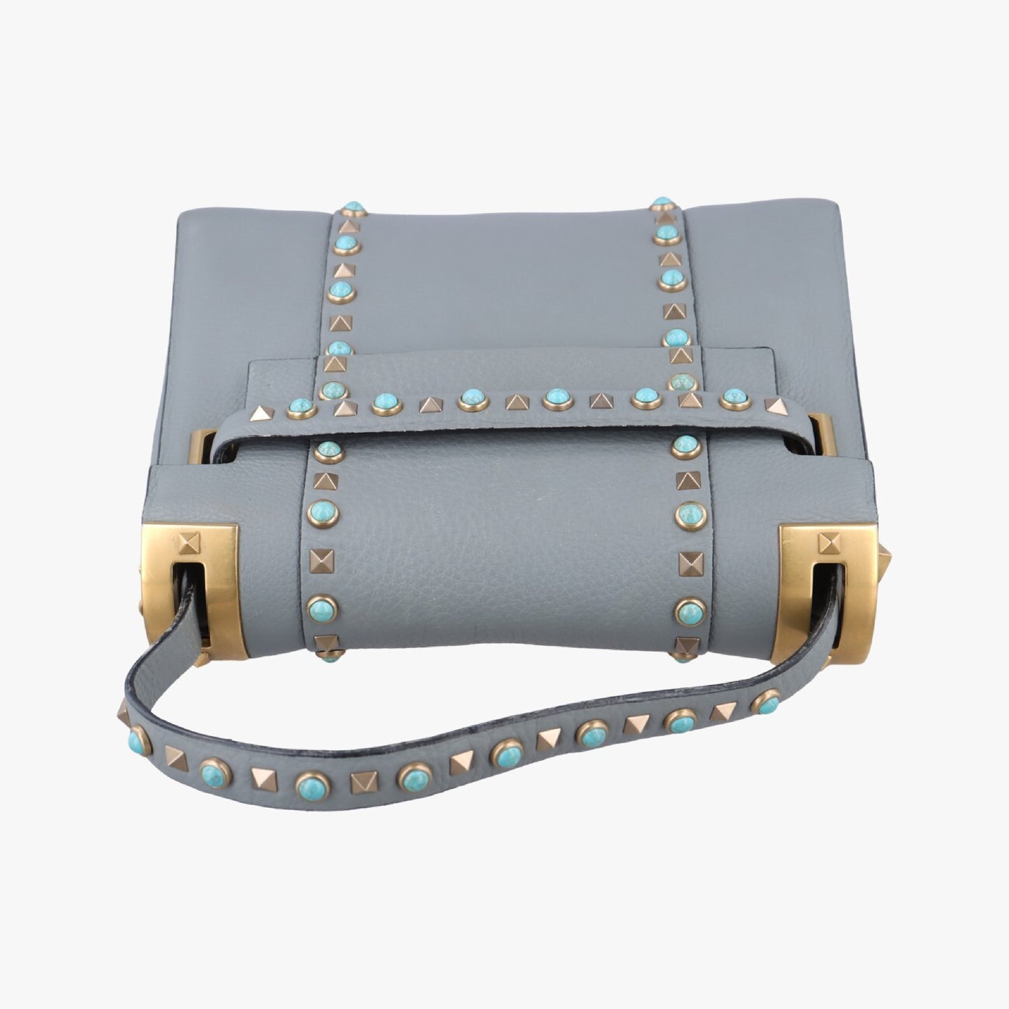 VALENTINO Rockstud Gray Leather Shoulder Bag BL-L997WQ22