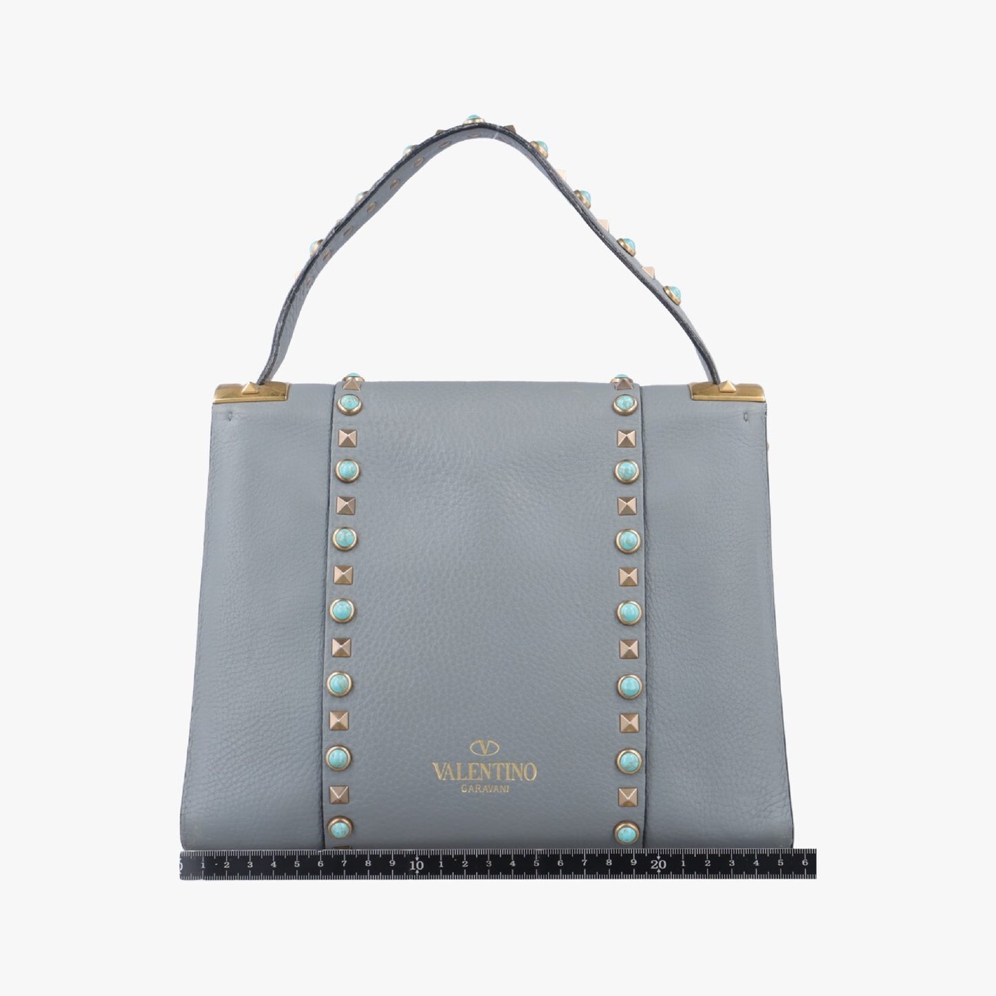VALENTINO Rockstud Gray Leather Shoulder Bag BL-L997WQ22
