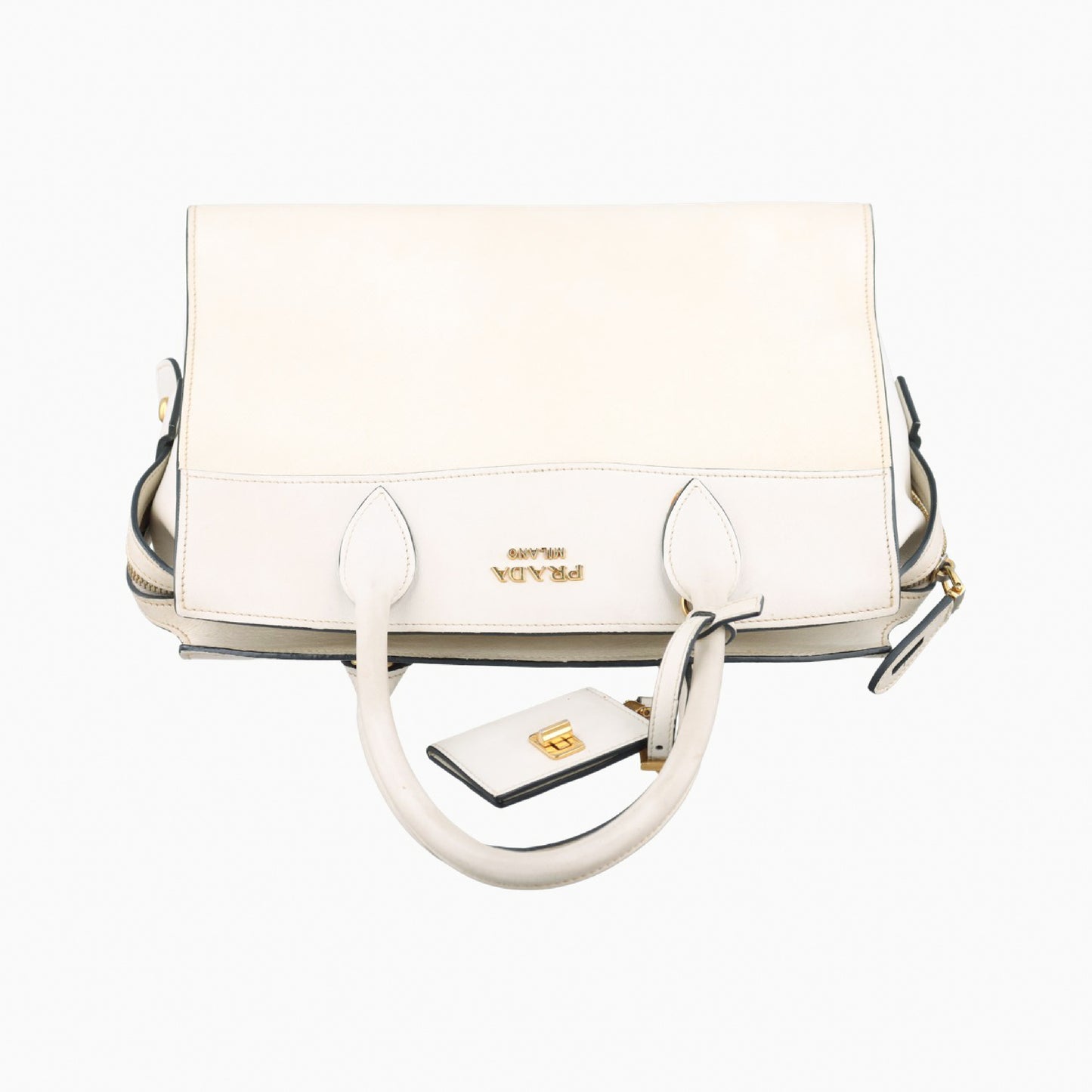 PRADA Esplanade White Leather 117 X Handbag
