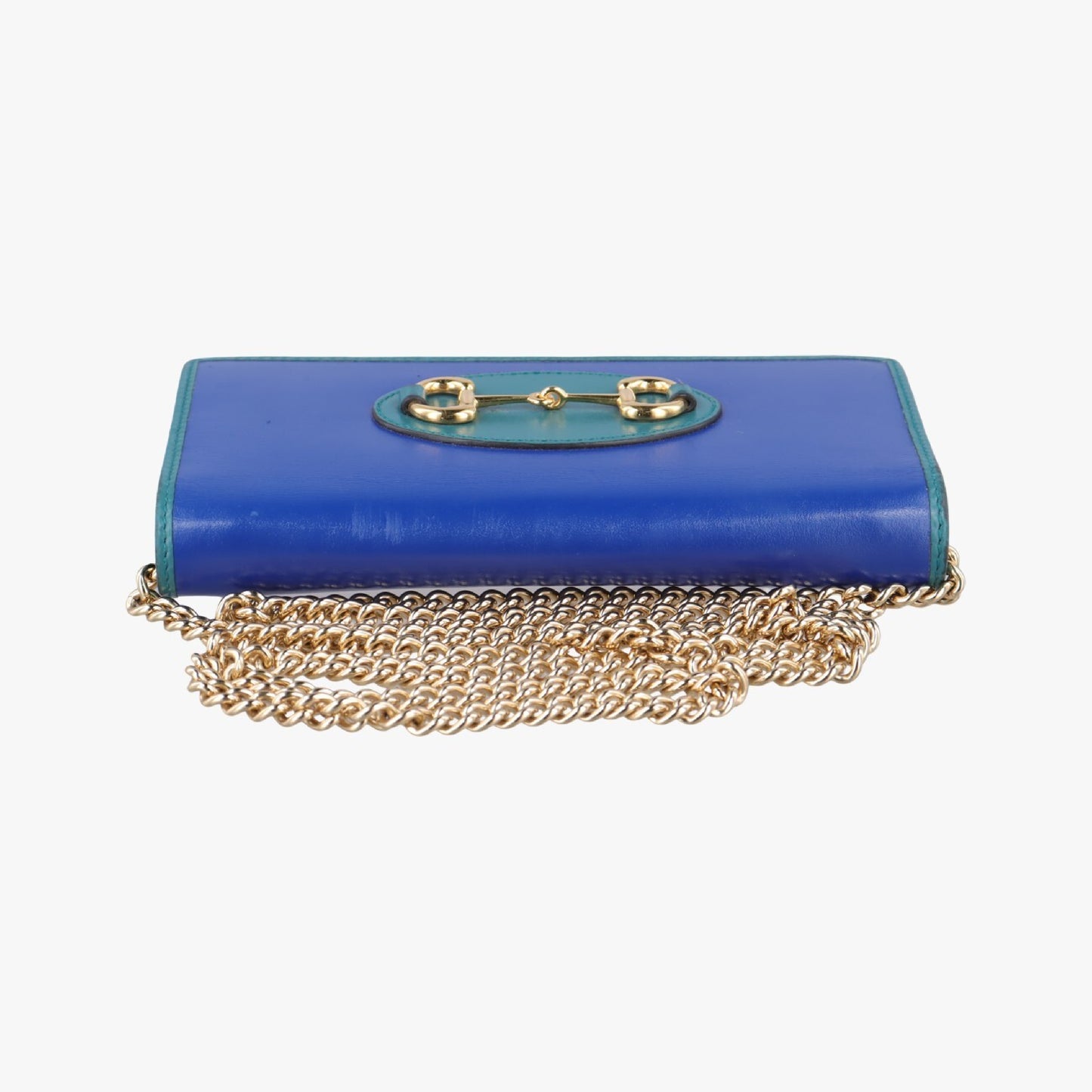 GUCCI Horsebit 1955 Blue Leather Shoulder Bag 621892