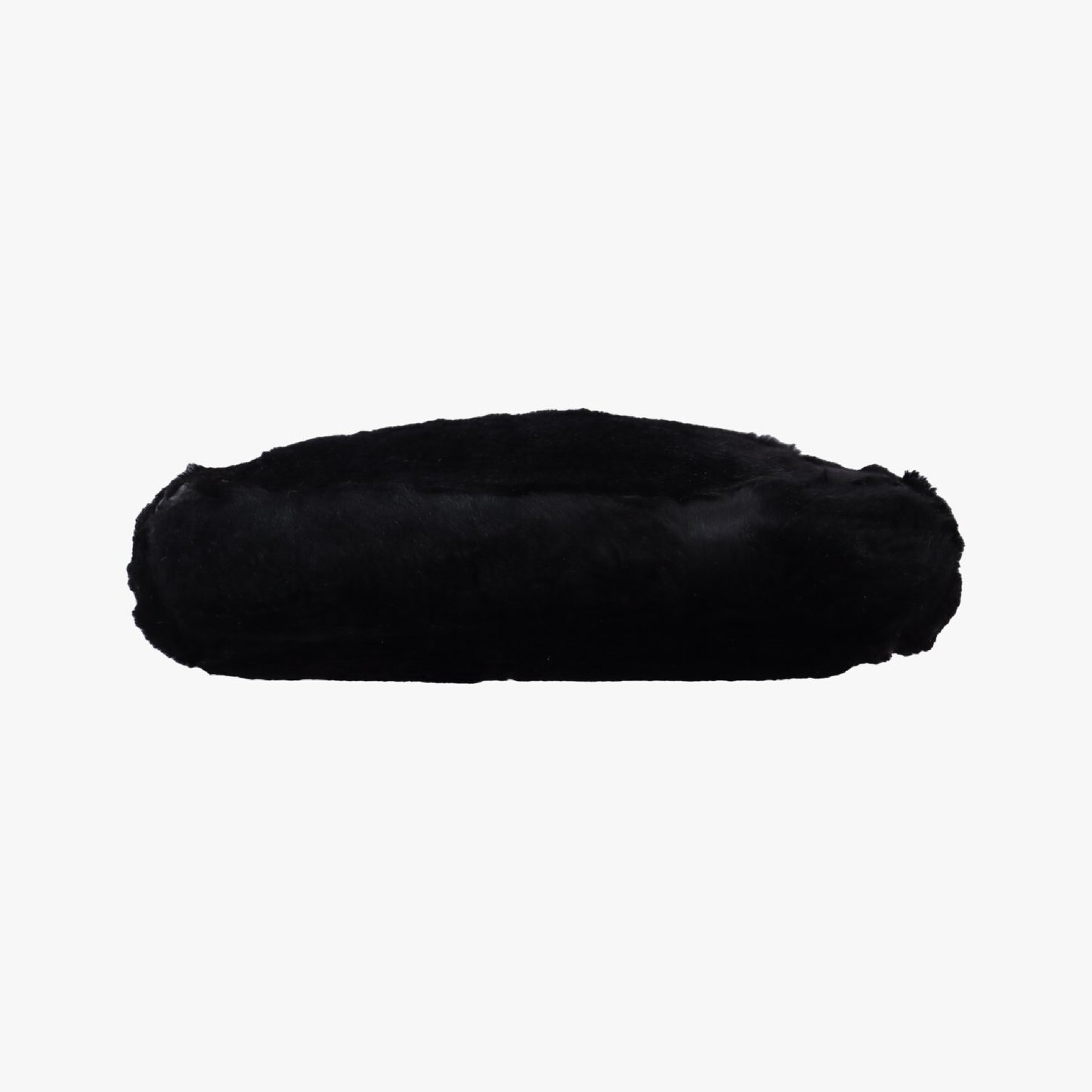 FENDI FF Logo Black Rabbit Fur Handbag 1578706-13 15787-991