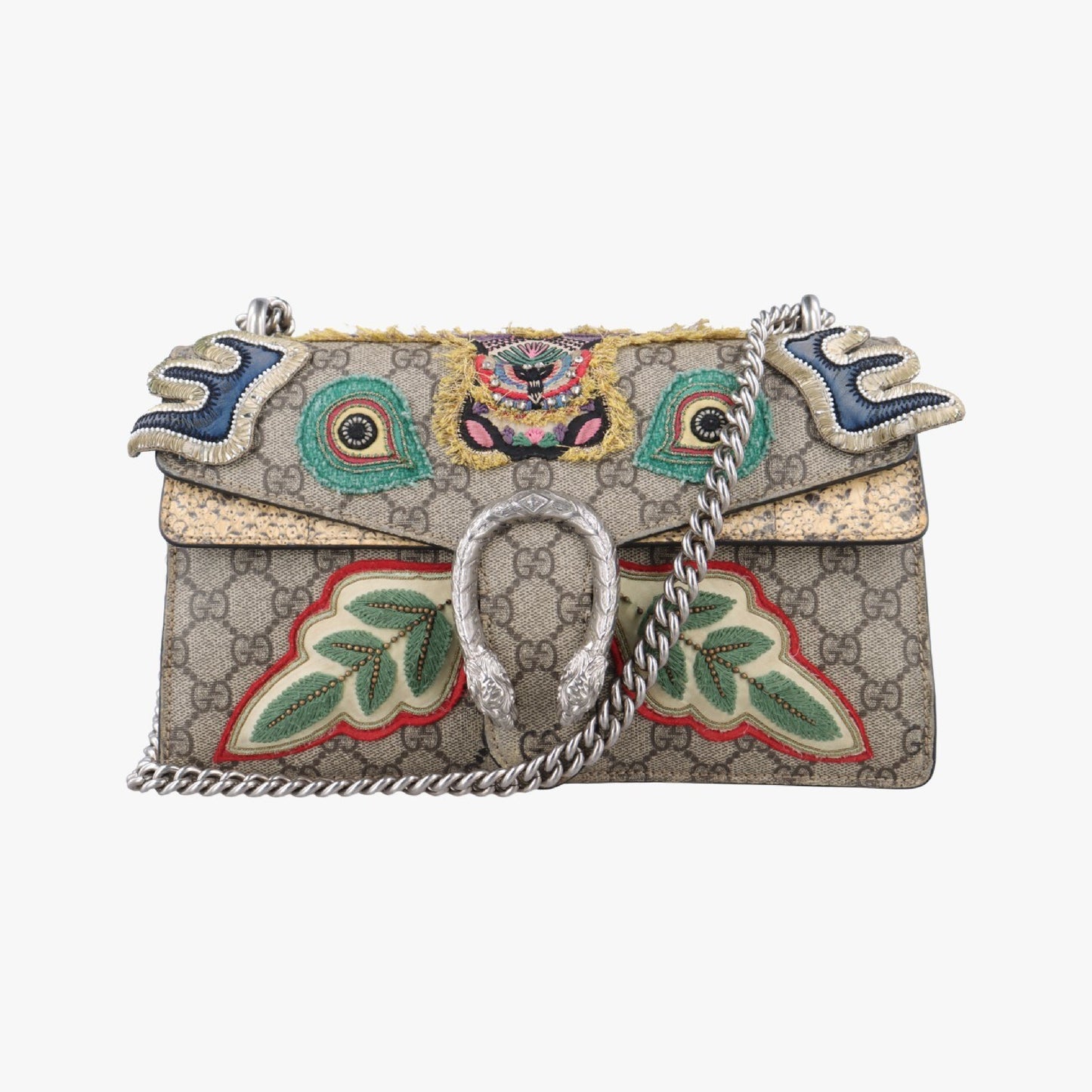 GUCCI Dionysus Brown x Multicolor PVC Coated Canvas Shoulder Bag 400249G020853364