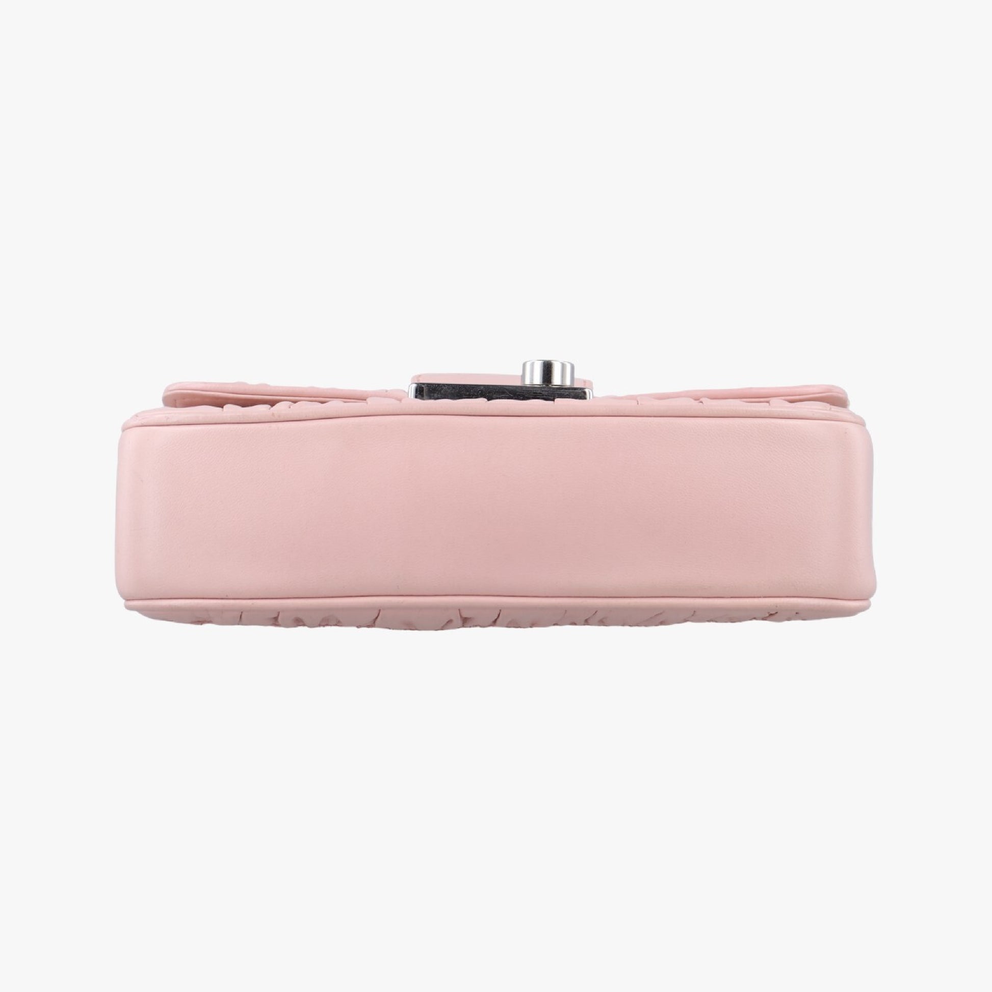 PRADA Nappa Gaufre Sound Lock Pink Lambskin Shoulder Bag 1BD139197