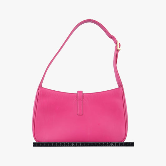 Yves Saint Laurent LE 5 ? 7 Mini Hobo Shoulder Bag in Rose Red Leather