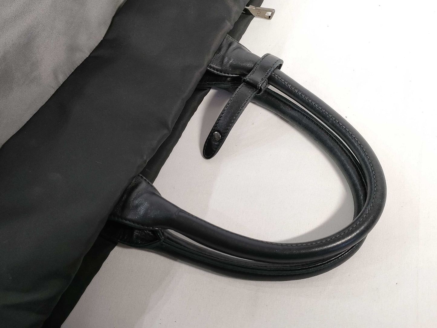 PRADA Nylon Prada Nylon Tote Bag Gray/Black