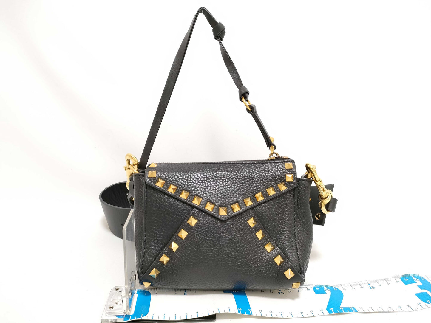 Valentino Garavani TH-Valentino Optic Grainy Leather Small Rockstud Hype Shoulder Bag Shoulder bag