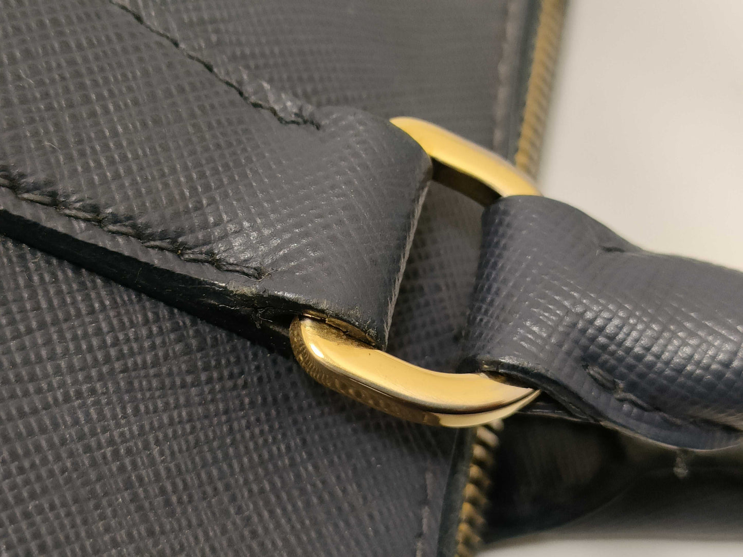 PRADA TH-Prada BN2274 Galleria Saffiano Calfskin Navy Handbag