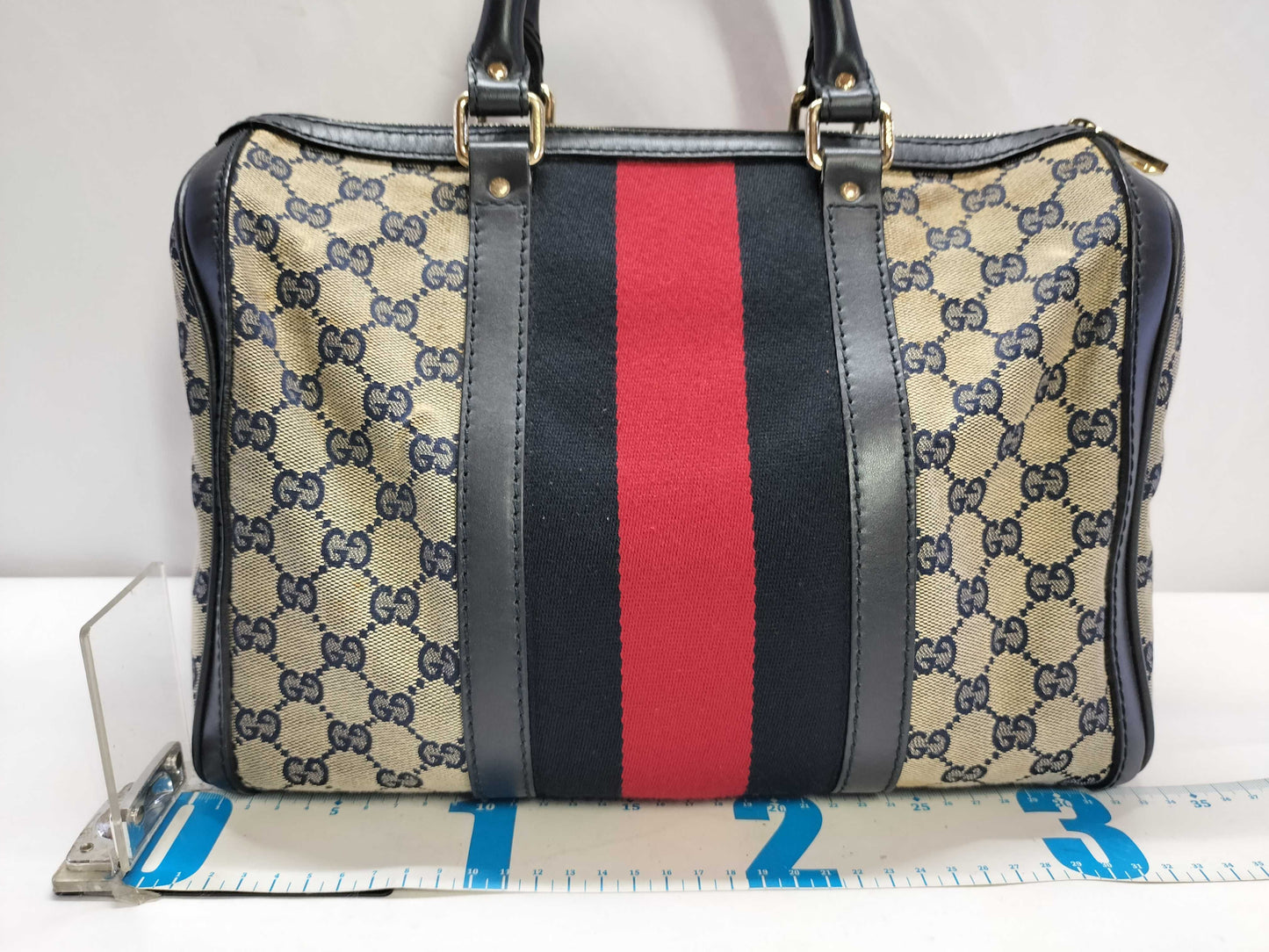 GUCCI GG Canvas ID - Gucci GG Canvas Canvas x Leather 2-Way Handbag 247205 - Grade B Handbag