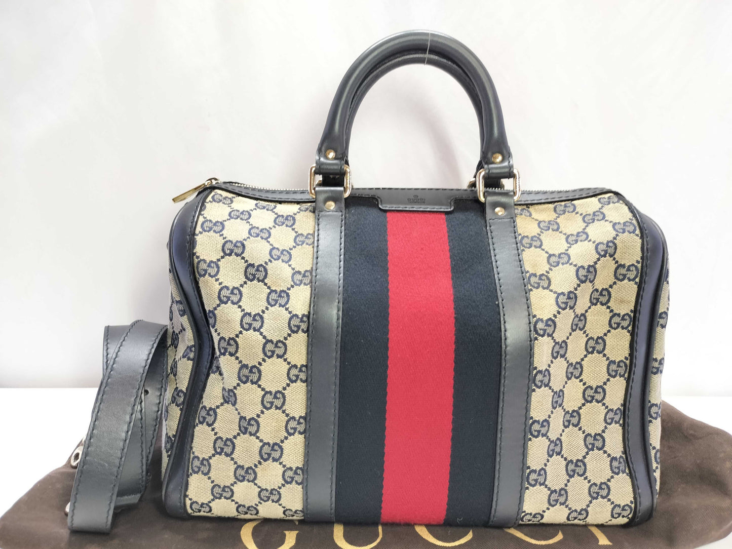 GUCCI GG Canvas ID - Gucci GG Canvas Canvas x Leather 2-Way Handbag 247205 - Grade B Handbag