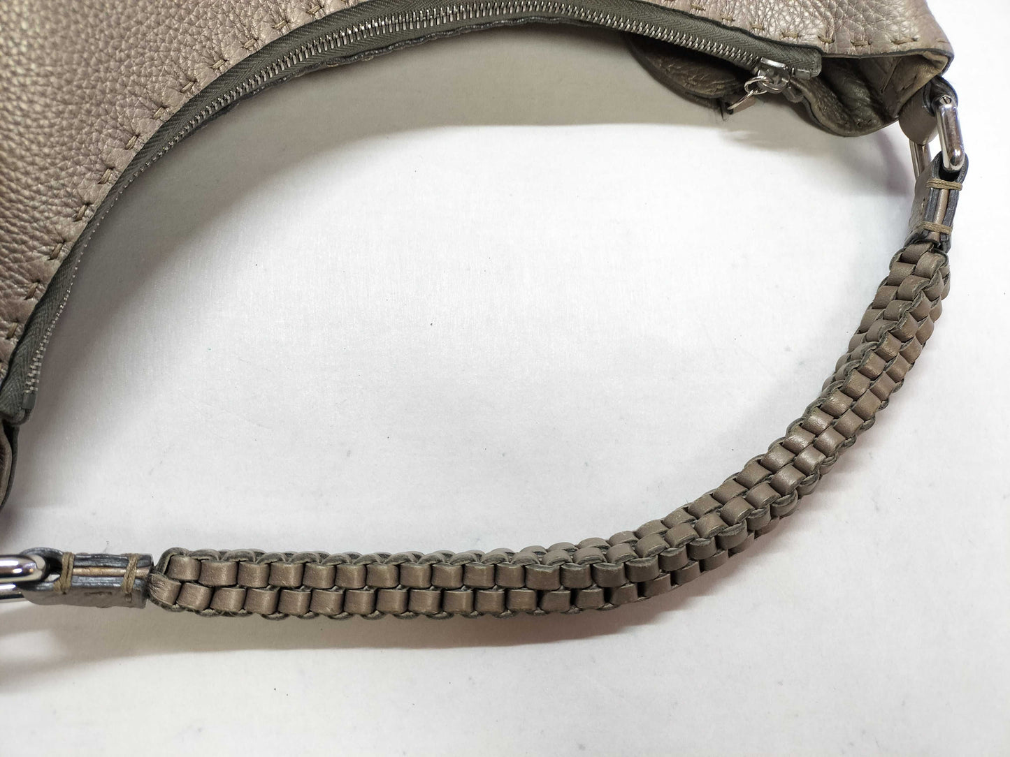 FENDI Selleria Leather One-Shoulder Bag Beige 8BR582 Shoulder Bag