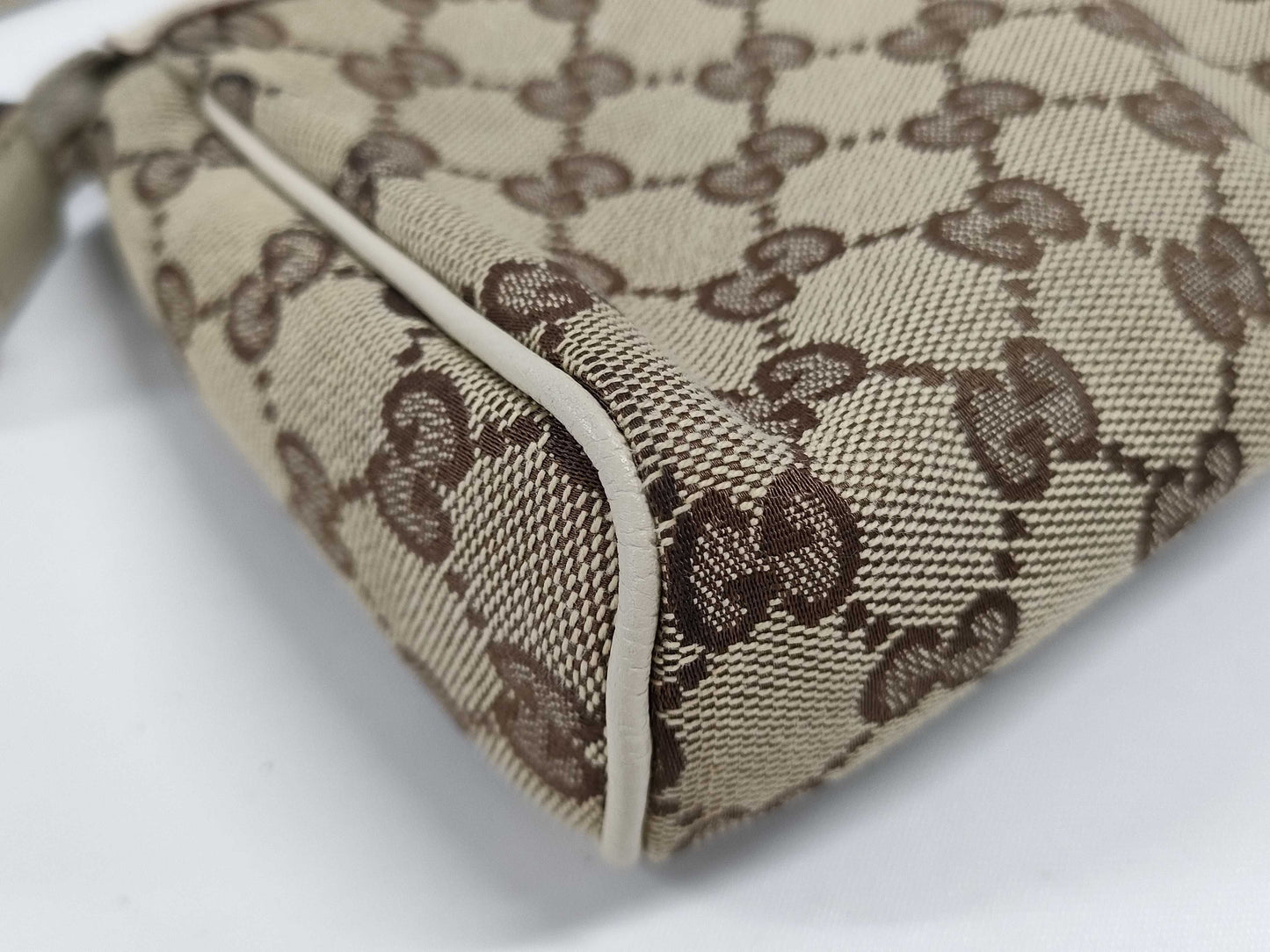 Gucci GG Canvas Canvas and Leather Shoulder Bag Beige 145750 Shoulder Bag