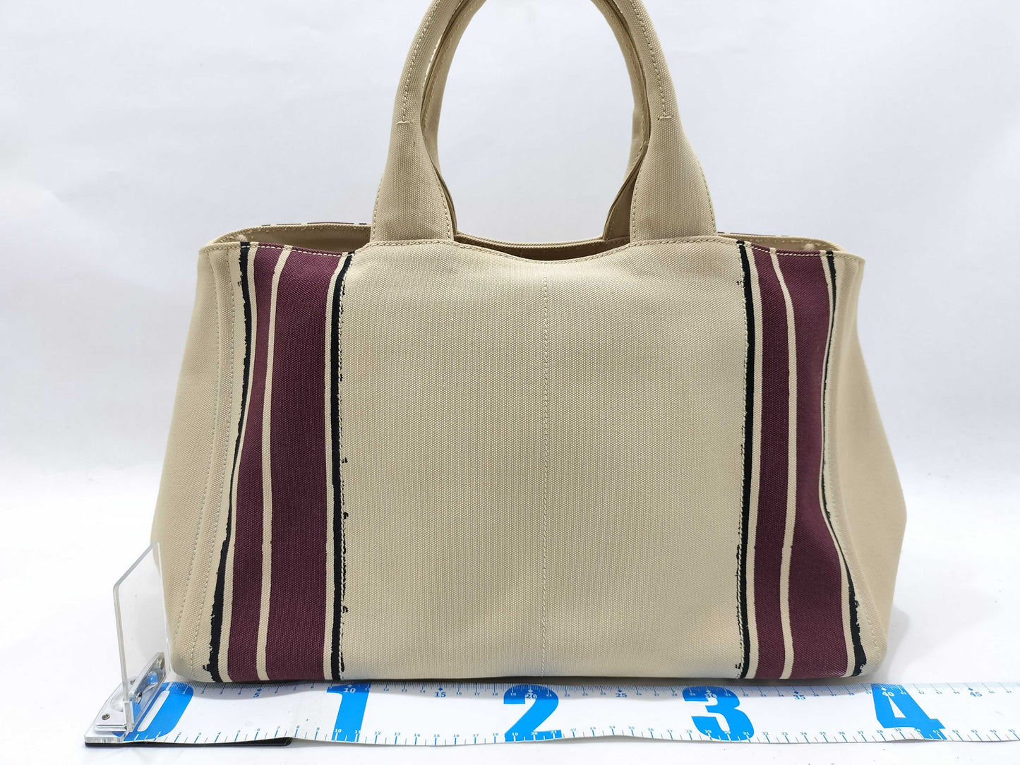 PRADA Tessuto Nylon and Leather Chain Tote Bag, Navy