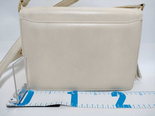 VALENTINO Valentino Logo Leather Shoulder Bag White Shoulder Bag