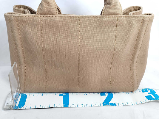 PRADA Canapa Canvas 2-Way Handbag, Beige, B2439G