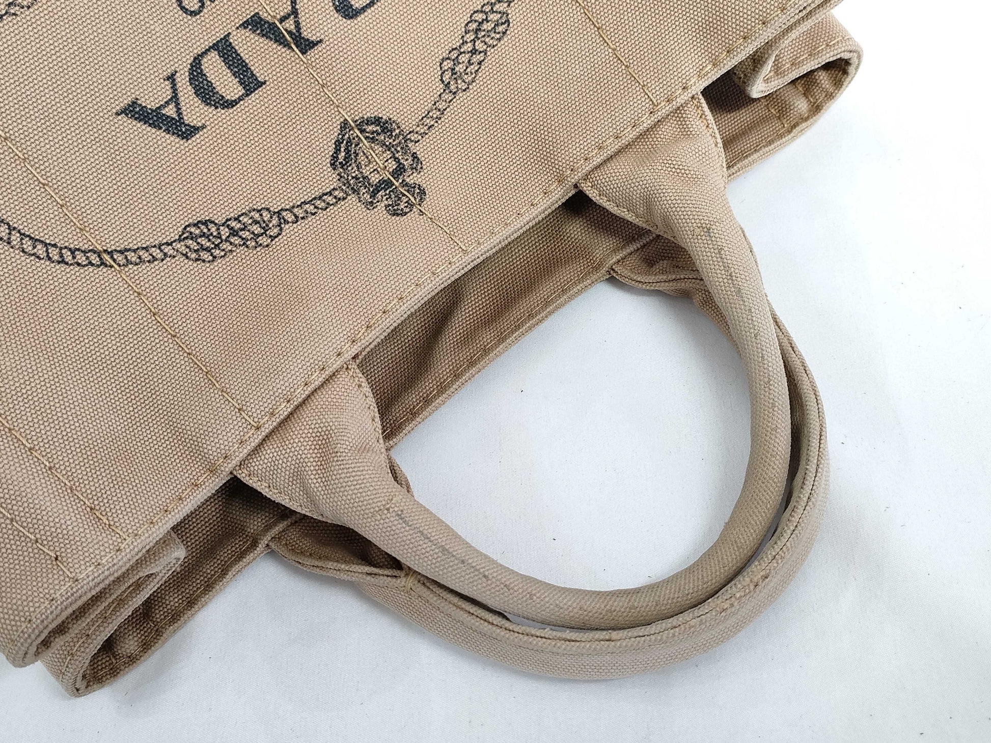 PRADA Canapa Canvas 2-Way Handbag, Beige, B2439G