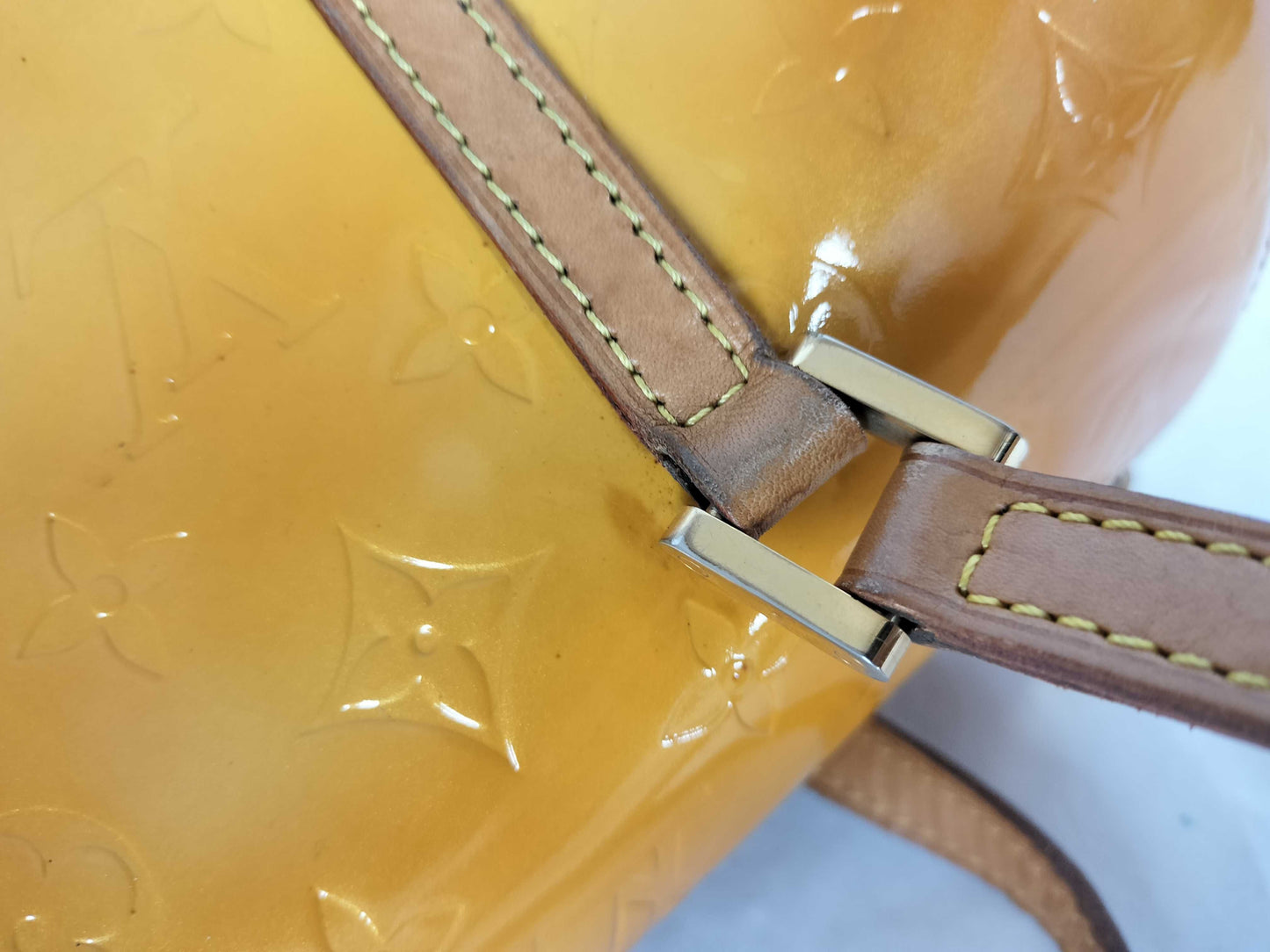 LOUIS VUITTON Vernis Bedford Yellow Handbag M91006 V10092
