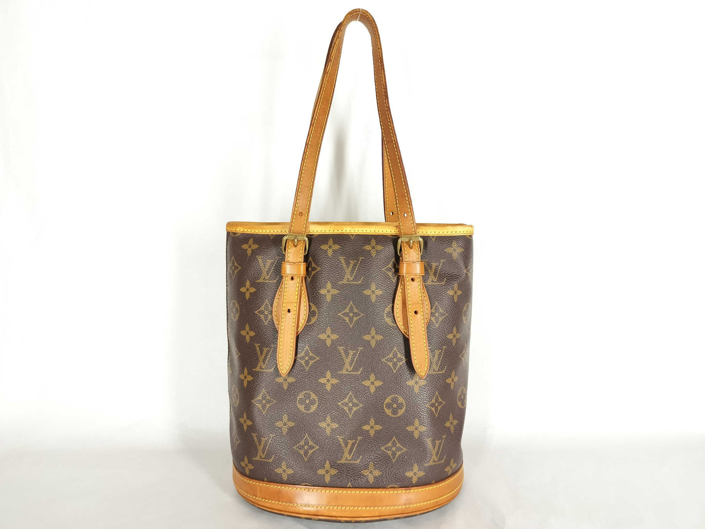 LOUIS VUITTON Monogram Bucket PM M42238 DK2088 Brown Tote Bag