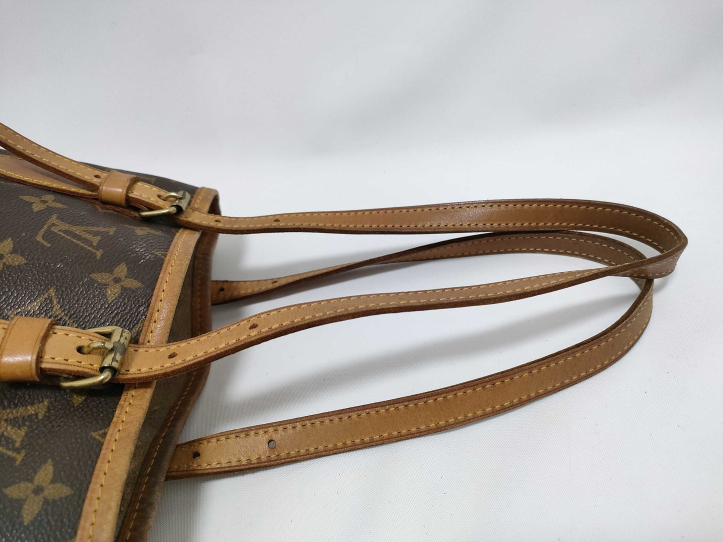 LOUIS VUITTON Monogram Bucket PM M42238 Brown Shoulder Bag with Unknown Serial Number and Interior Peeling