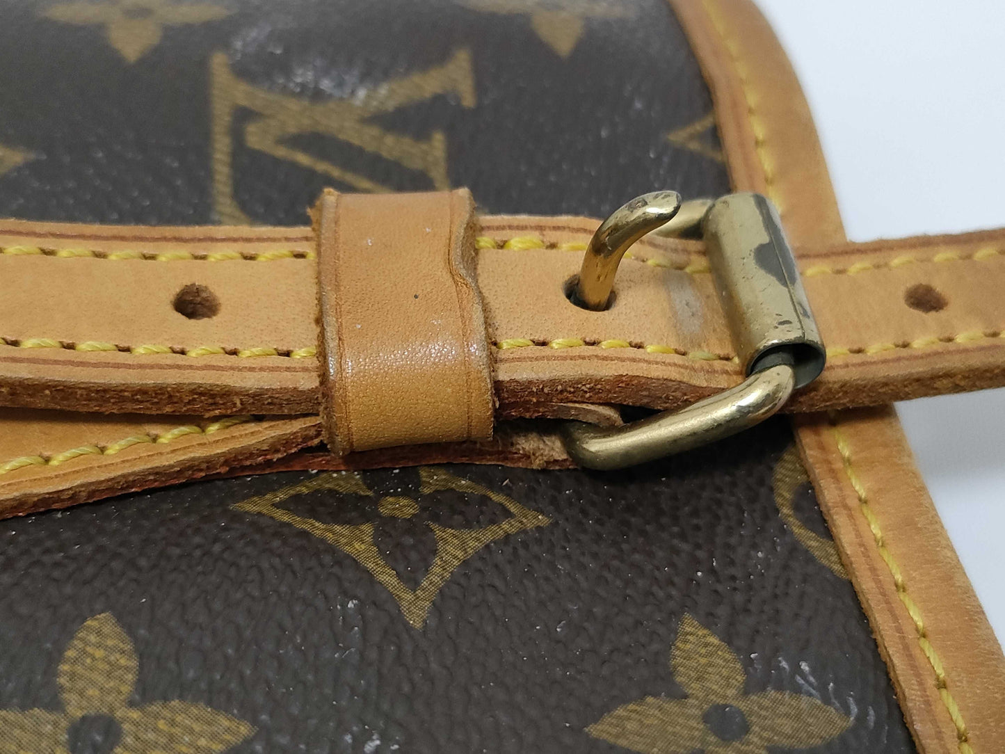 LOUIS VUITTON Monogram Bucket PM M42238 Brown Shoulder Bag with Unknown Serial Number and Interior Peeling