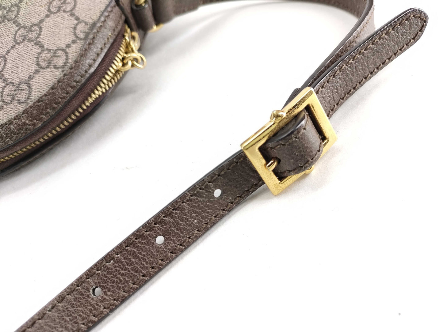GUCCI GG Supreme Ophidia PVC and Leather Shoulder Bag, Beige, 499621