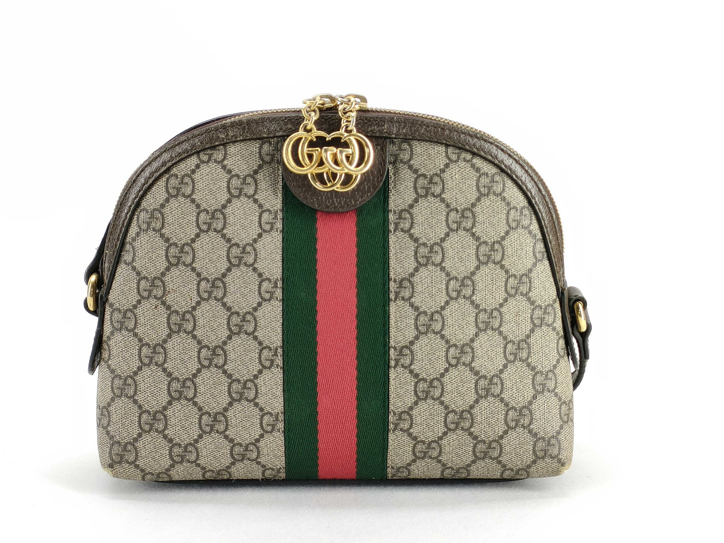 GUCCI GG Supreme Ophidia PVC and Leather Shoulder Bag, Beige, 499621