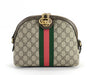 GUCCI GG Supreme Ophidia PVC and Leather Shoulder Bag, Beige, 499621
