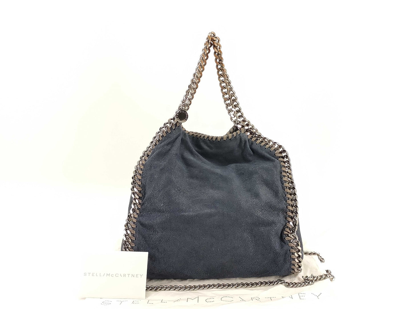 Stella McCartney Falabella Faux Leather Chain Shoulder Bag Navy Tote Bag