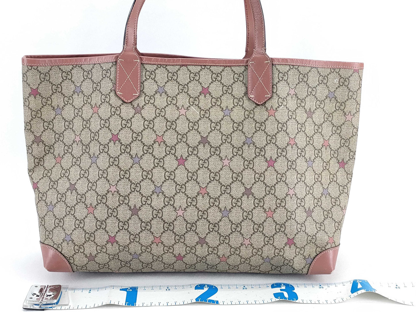 GUCCI GG Supreme Tote Bag, Beige, 309498, with Pouch