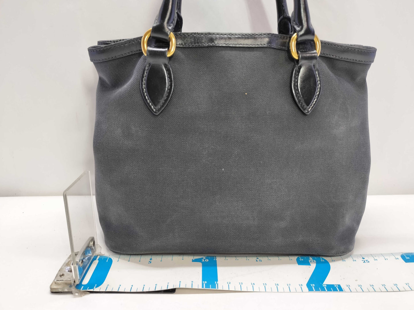 PRADA Prada Logo Jacquard Canvas and Leather 2-Way Handbag, Black, 1BA172