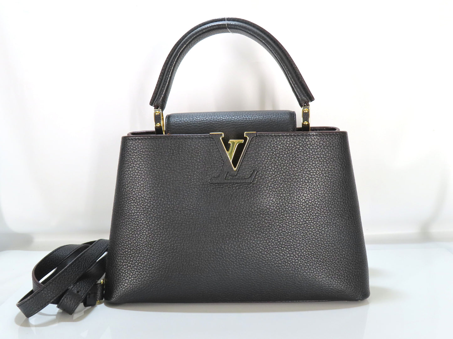 LOUIS VUITTON Parnassus Capucines PM M42259 Black Handbag