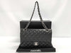 CHANEL Matelasse 25 Lambskin Double Flap Double Chain Bag in Black with Silver Hardware, 15529241, 15th Series, A01112 Shoulder Bag