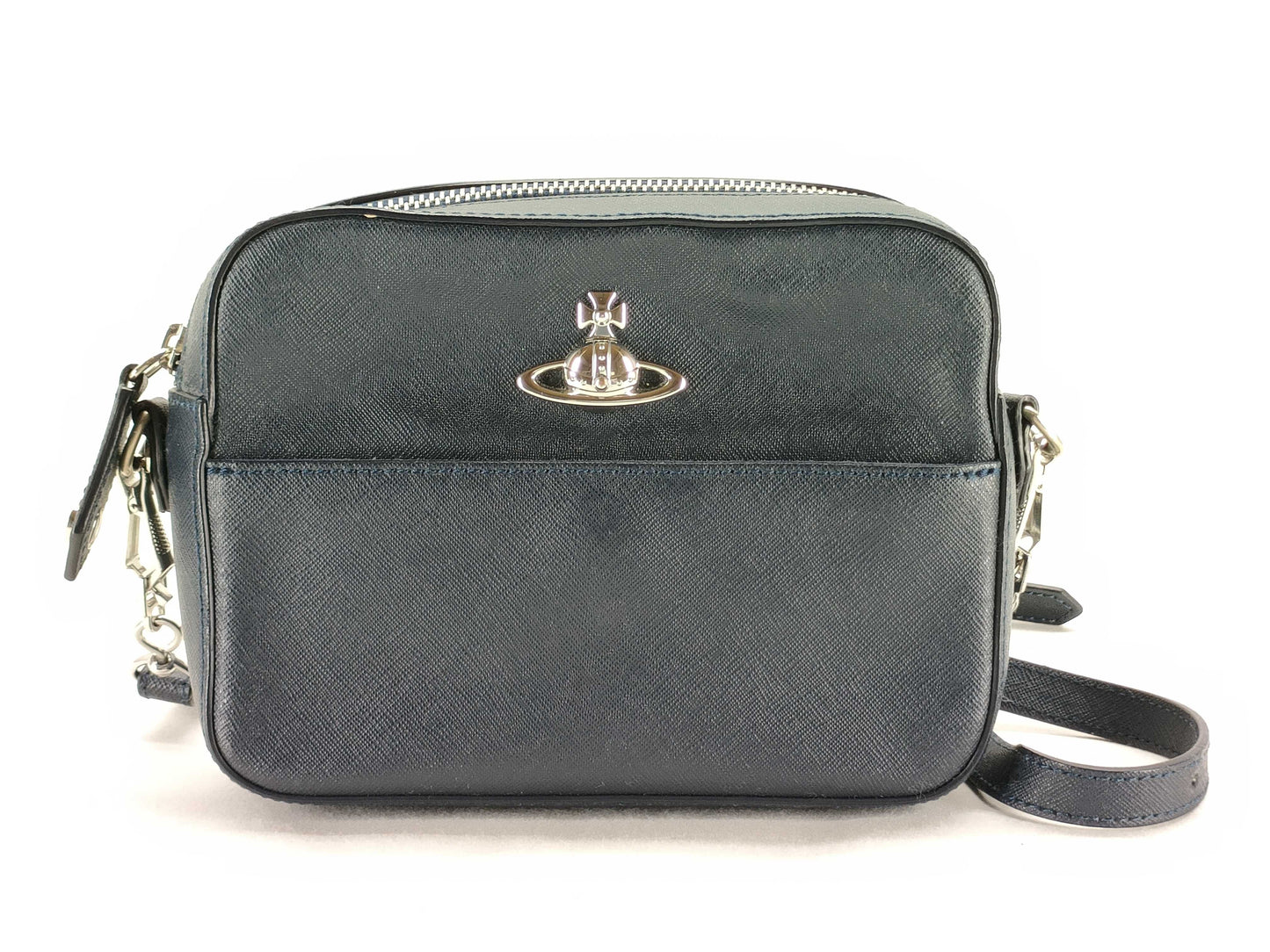 Vivienne Westwood Orb Black Leather Shoulder Bag