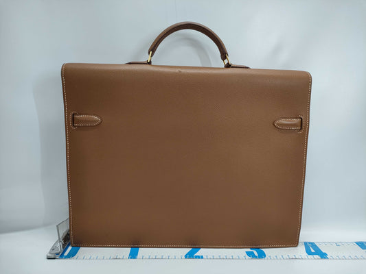 HERMES Kelly Depeche 38 Handbag in Gold with Gold Hardware, Size B