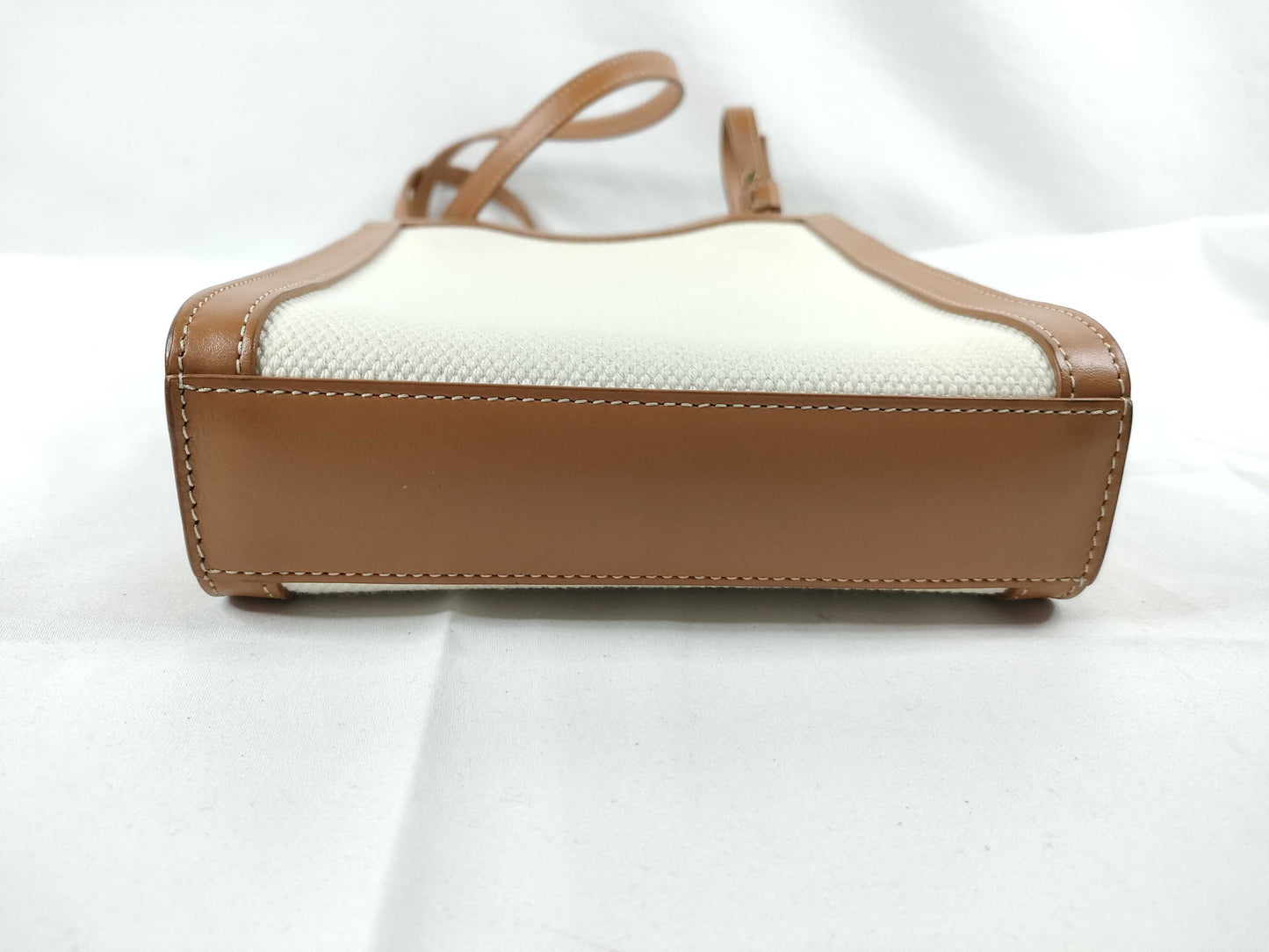 CELINE Mini Vertical Cabas Canvas and Leather 2-Way Shoulder Bag