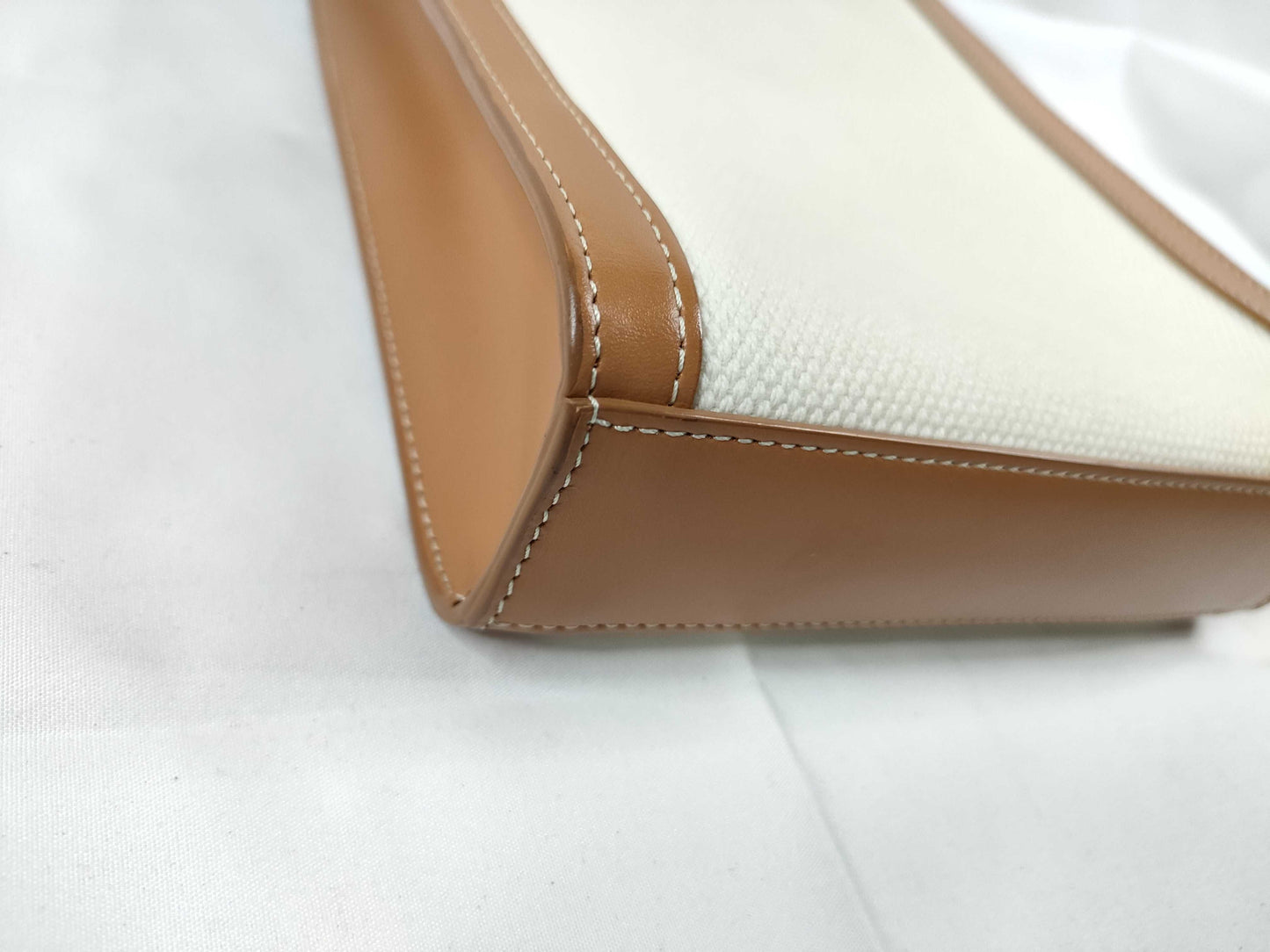 CELINE Mini Vertical Cabas Canvas and Leather 2-Way Shoulder Bag