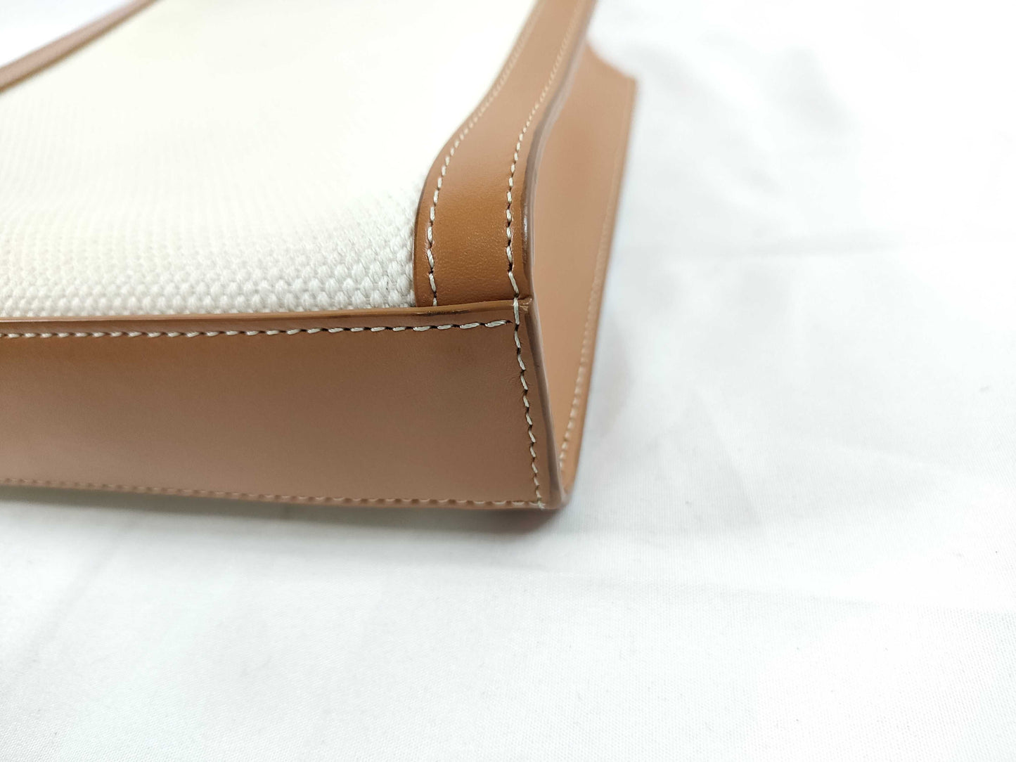 CELINE Mini Vertical Cabas Canvas and Leather 2-Way Shoulder Bag
